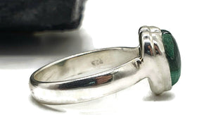 Malachite Heart Ring, Size 7, Sterling Silver, Green Gemstone - GemzAustralia 