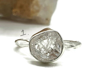 Raw Clear Quartz Ring, 4 Sizes, Sterling Silver, Psychic Stone, Soul Cleanser - GemzAustralia 