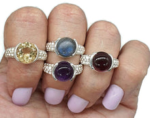 Load image into Gallery viewer, Labradorite, Amethyst, Garnet or Citrine Ring, Sterling Silver - GemzAustralia 