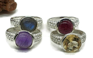 Labradorite, Amethyst, Garnet or Citrine Ring, Sterling Silver - GemzAustralia 