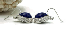 Load image into Gallery viewer, Lapis Lazuli Earrings, Sterling Silver, Pear Shaped, Protection Stone - GemzAustralia 