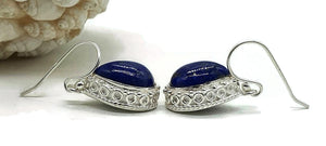 Lapis Lazuli Earrings, Sterling Silver, Pear Shaped, Protection Stone - GemzAustralia 