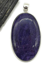 Load image into Gallery viewer, Charoite Pendant, Sterling Silver, Oval Shaped, Swirls of Violet - GemzAustralia 