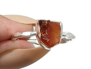 Imperial Topaz Ring, Size 9, Sterling Silver, Raw Gemstone - GemzAustralia 