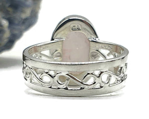 Rose Quartz Ring, size 8, Sterling Silver, Infinity Ring - GemzAustralia 