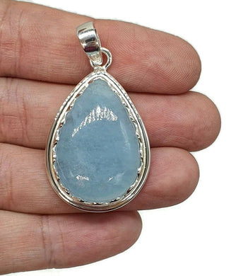 Aquamarine Pendant, Sterling Silver, March Birthstone - GemzAustralia 