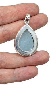 Aquamarine Pendant, Sterling Silver, March Birthstone - GemzAustralia 