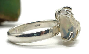 Rough Ethiopian Opal Ring, Size 6.75, Sterling Silver - GemzAustralia 