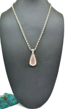 Load image into Gallery viewer, Rose Quartz Pendant, 20 Carats, Sterling Silver, Pear Shape - GemzAustralia 