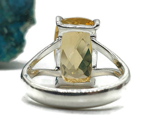 Citrine Ring, Rectangle shaped, Size 7, Sterling Silver - GemzAustralia 