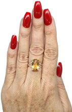 Load image into Gallery viewer, Citrine Ring, Rectangle shaped, Size 7, Sterling Silver - GemzAustralia 