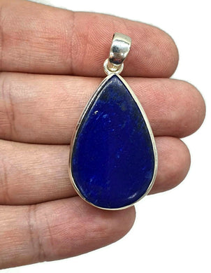 Lapis Lazuli Pendant, Pear Shape, Sterling Silver, Protection Stone - GemzAustralia 