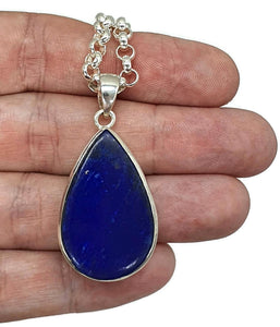 Lapis Lazuli Pendant, Pear Shape, Sterling Silver, Protection Stone - GemzAustralia 