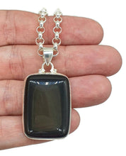 Load image into Gallery viewer, Rainbow Obsidian Pendant, Sterling Silver, Rectangle Shaped - GemzAustralia 