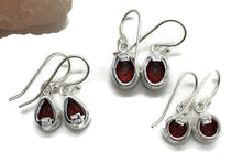 Load image into Gallery viewer, Garnet Earrings, Sterling Silver, January Birthstone, Pear, Round or Oval Shape - GemzAustralia 