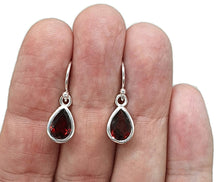 Load image into Gallery viewer, Garnet Earrings, Sterling Silver, January Birthstone, Pear, Round or Oval Shape - GemzAustralia 