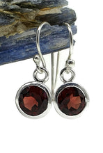 Load image into Gallery viewer, Garnet Earrings, Sterling Silver, January Birthstone, Pear, Round or Oval Shape - GemzAustralia 