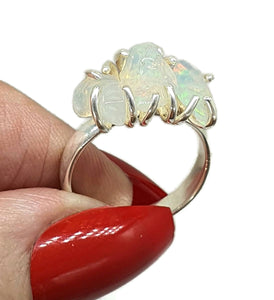 Rough Ethiopian Opal Ring, Size 6.75, Sterling Silver - GemzAustralia 