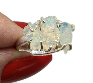 Rough Ethiopian Opal Ring, Size 6.75, Sterling Silver - GemzAustralia 