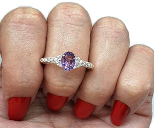 Amethyst Ring, size 9, Sterling Silver, Infinity Ring - GemzAustralia 