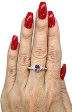 Load image into Gallery viewer, Amethyst Ring, size 9, Sterling Silver, Infinity Ring - GemzAustralia 