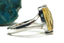 Load image into Gallery viewer, Citrine Ring, Rectangle shaped, Size 7, Sterling Silver - GemzAustralia 