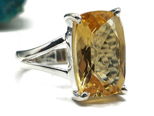 Citrine Ring, Rectangle shaped, Size 7, Sterling Silver - GemzAustralia 