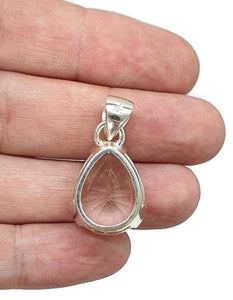 Clear Quartz Pendant, Pear Shaped, Sterling Silver, 17 carats - GemzAustralia 