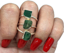 Load image into Gallery viewer, Raw Green Onyx Ring, Size 7.75, Sterling Silver, Rough Gemstone - GemzAustralia 