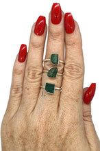 Load image into Gallery viewer, Raw Green Onyx Ring, Size 7.75, Sterling Silver, Rough Gemstone - GemzAustralia 