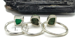 Raw Green Onyx Ring, Size 7.75, Sterling Silver, Rough Gemstone - GemzAustralia 