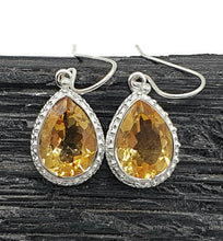 Load image into Gallery viewer, Citrine Earrings, Sterling Silver, 12 carats, November Birthstone - GemzAustralia 
