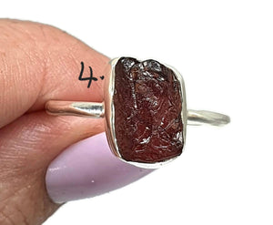 Raw Garnet Ring, 4 Sizes, Sterling Silver, Rough Gems - GemzAustralia 