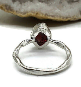 Raw Garnet Ring, 4 Sizes, Sterling Silver, Rough Gems - GemzAustralia 