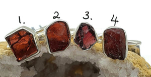 Raw Garnet Ring, 4 Sizes, Sterling Silver, Rough Gems - GemzAustralia 