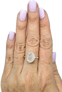 Faceted Rainbow Moonstone Ring, Size 9.5 - GemzAustralia 