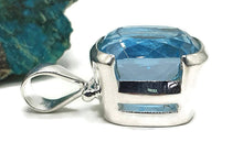 Load image into Gallery viewer, Swiss Blue Topaz Pendant, 37 carats, Sterling Silver - GemzAustralia 