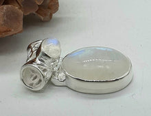 Load image into Gallery viewer, Rainbow Moonstone Pendant, Sterling Silver, Oval Shape - GemzAustralia 