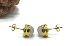 Load image into Gallery viewer, Rainbow Moonstone Earrings, 18K Gold Plated - GemzAustralia 