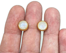 Load image into Gallery viewer, Rainbow Moonstone Earrings, 18K Gold Plated - GemzAustralia 