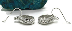 Clear Quartz Earrings, Pear Shaped, Sterling Silver - GemzAustralia 
