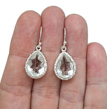 Load image into Gallery viewer, Clear Quartz Earrings, Pear Shaped, Sterling Silver - GemzAustralia 