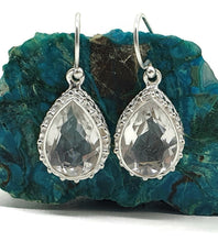 Load image into Gallery viewer, Clear Quartz Earrings, Pear Shaped, Sterling Silver - GemzAustralia 