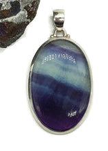 Load image into Gallery viewer, Big Oval Shape Fluorite Pendant, Sterling Silver - GemzAustralia 