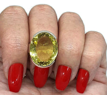 Load image into Gallery viewer, Lemon Quartz Ring, Size 7, Sterling Silver, 20 carats - GemzAustralia 