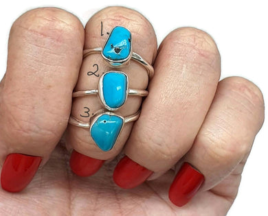 Raw Turquoise Ring, 3 sizes, Sterling Silver - GemzAustralia 