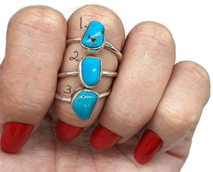 Raw Turquoise Ring, 3 sizes, Sterling Silver - GemzAustralia 