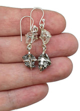 Load image into Gallery viewer, Herkimer Diamond &amp; Meteorite Earrings, Sterling Silver - GemzAustralia 