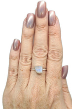 Load image into Gallery viewer, Raw Rainbow Moonstone Ring, 2 Sizes, Sterling Silver - GemzAustralia 