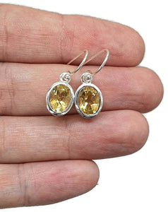 Citrine Earrings, Oval Shaped, Sterling Silver, 4 Carats - GemzAustralia 